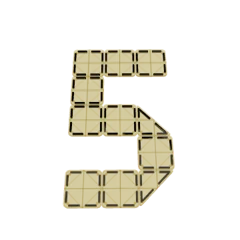 Cijfer 5 van magnetische tegels