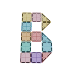 Letter B van magnetische tegels