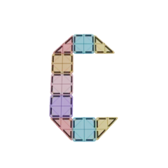 Letter C van magnetische tegels