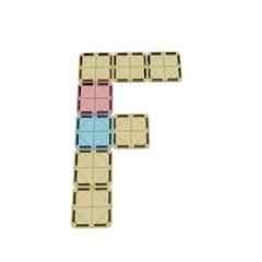 Letter F van magnetische tegels