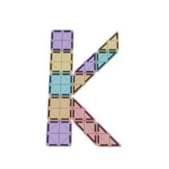 Letter K van magnetische tegels