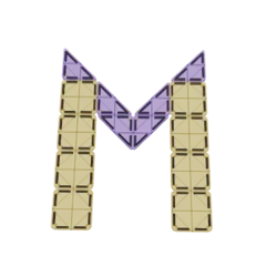 Letter M van magnetische tegels