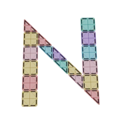 Letter N van magnetische tegels