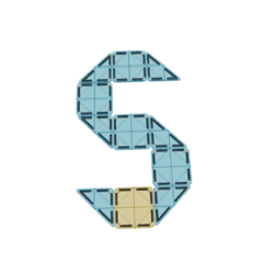 Letter S van magnetische tegels