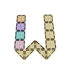 Letter W van magnetische tegels