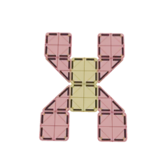 Letter X van magnetische tegels